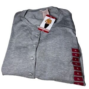 Philosophy Gray Button Front Cardigan Sweater Womens XL Grandmacore